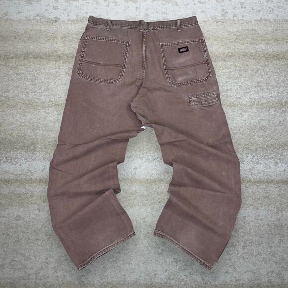 Dickies Other - Vintage Y2K Dickies Carpenter Pants 36x30 Baggy Chocolate Brown Canvas Paint